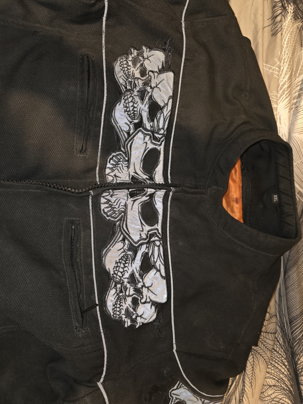 Black Skull Graphic Zip-Up Jacket